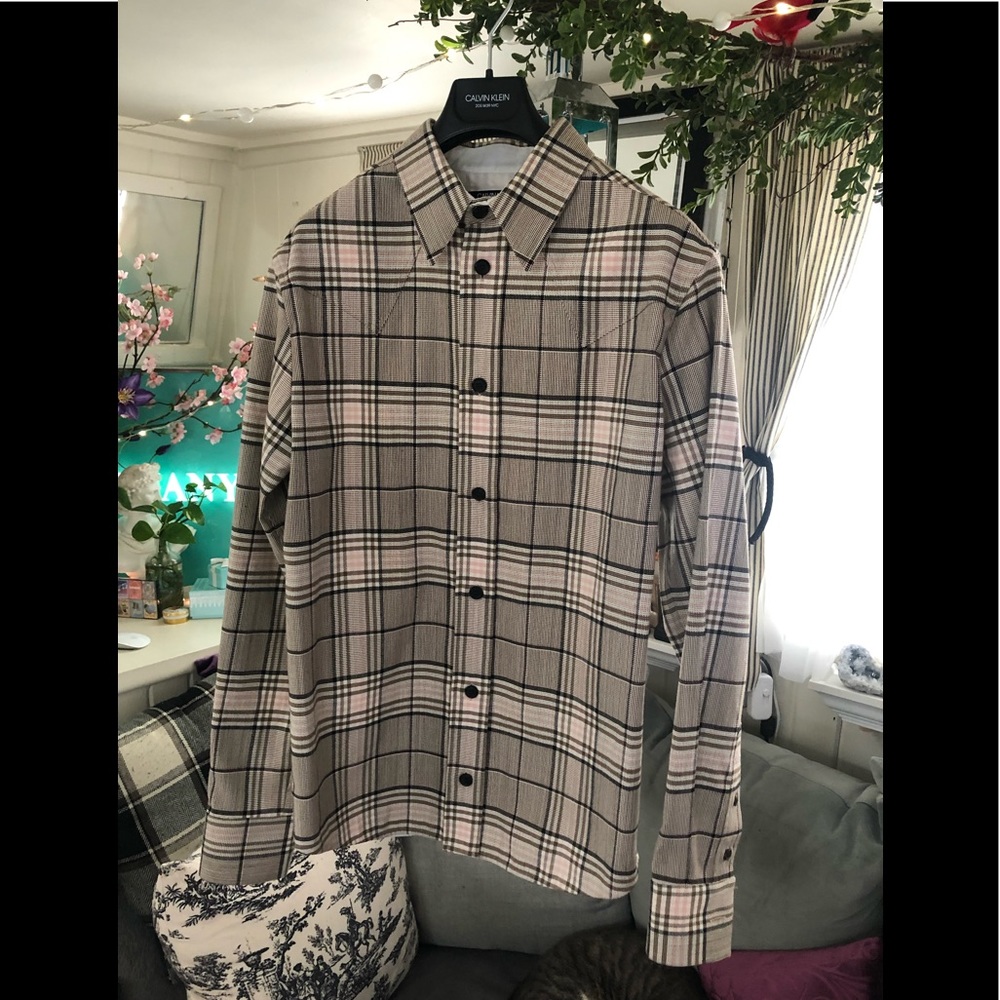 205W39NYC Calvin Klein x Raf Simons plaid western overshirt